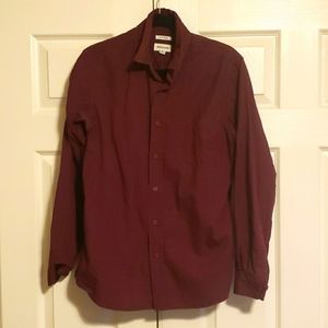 Maroon Haggar Medium Men's Button-Up Dress Shirt